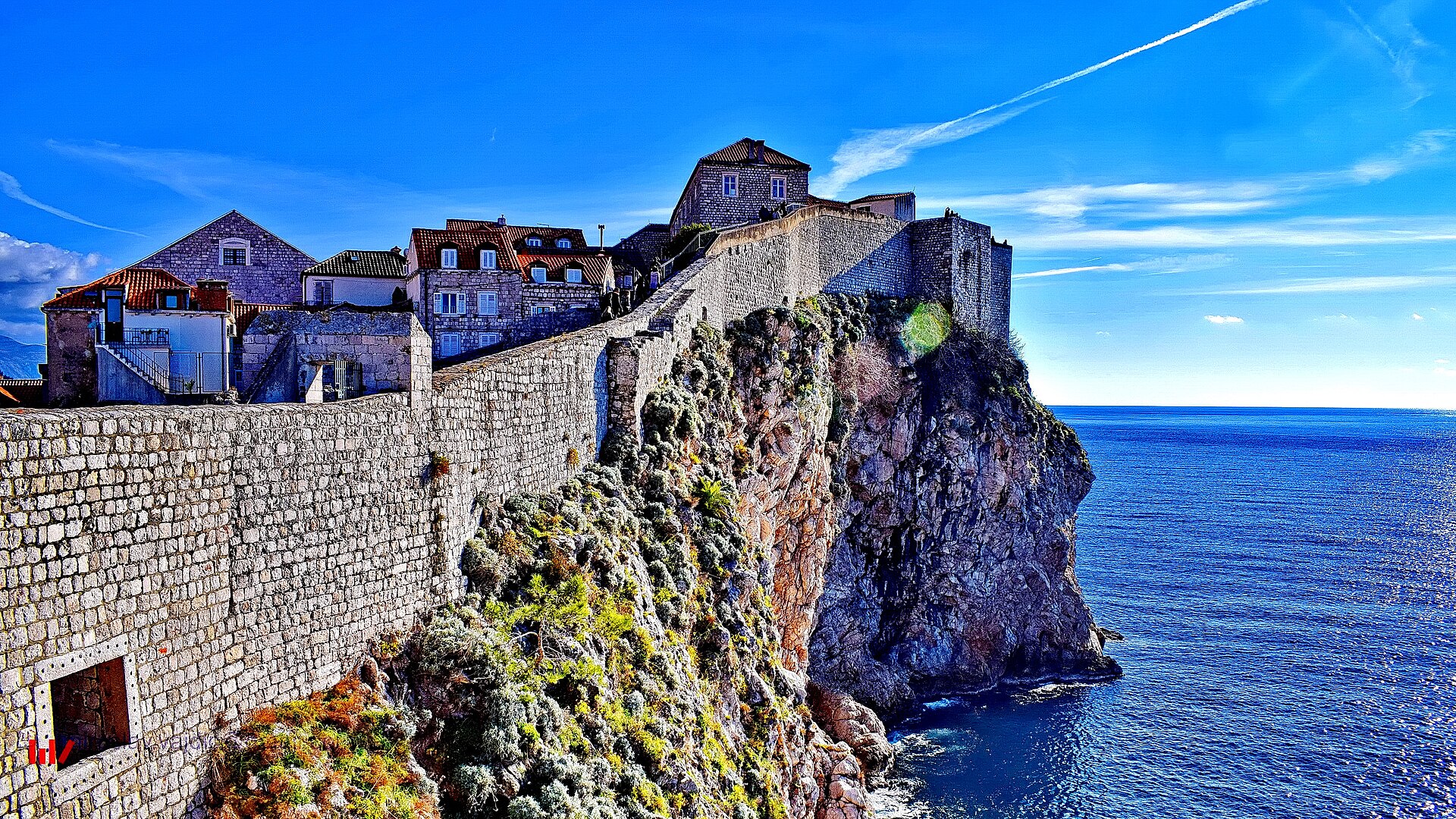Dubrovnik city walls ramparts above the Adriatic
