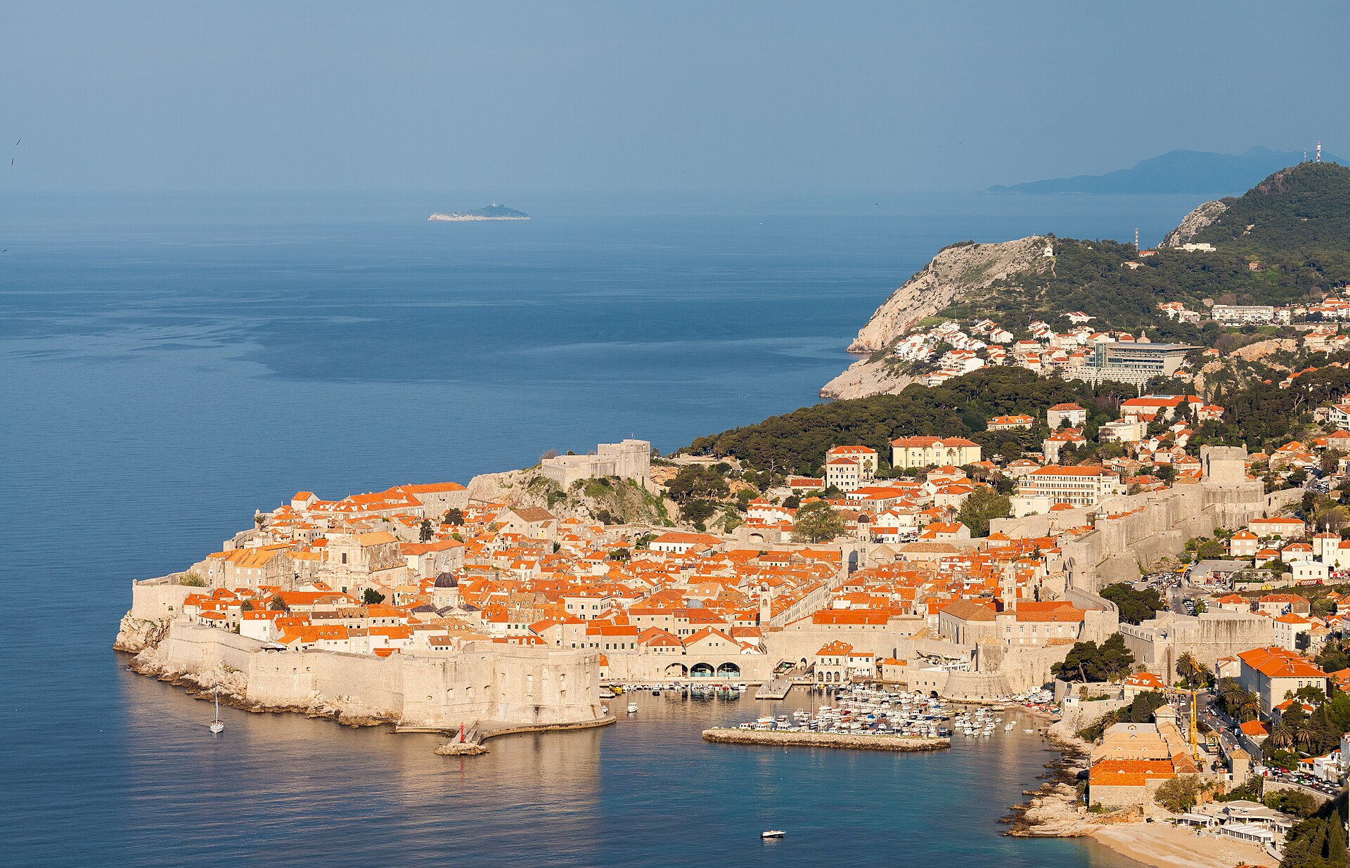 Dubrovnik Old Town and city walls above the Adriatic — European cruise destination